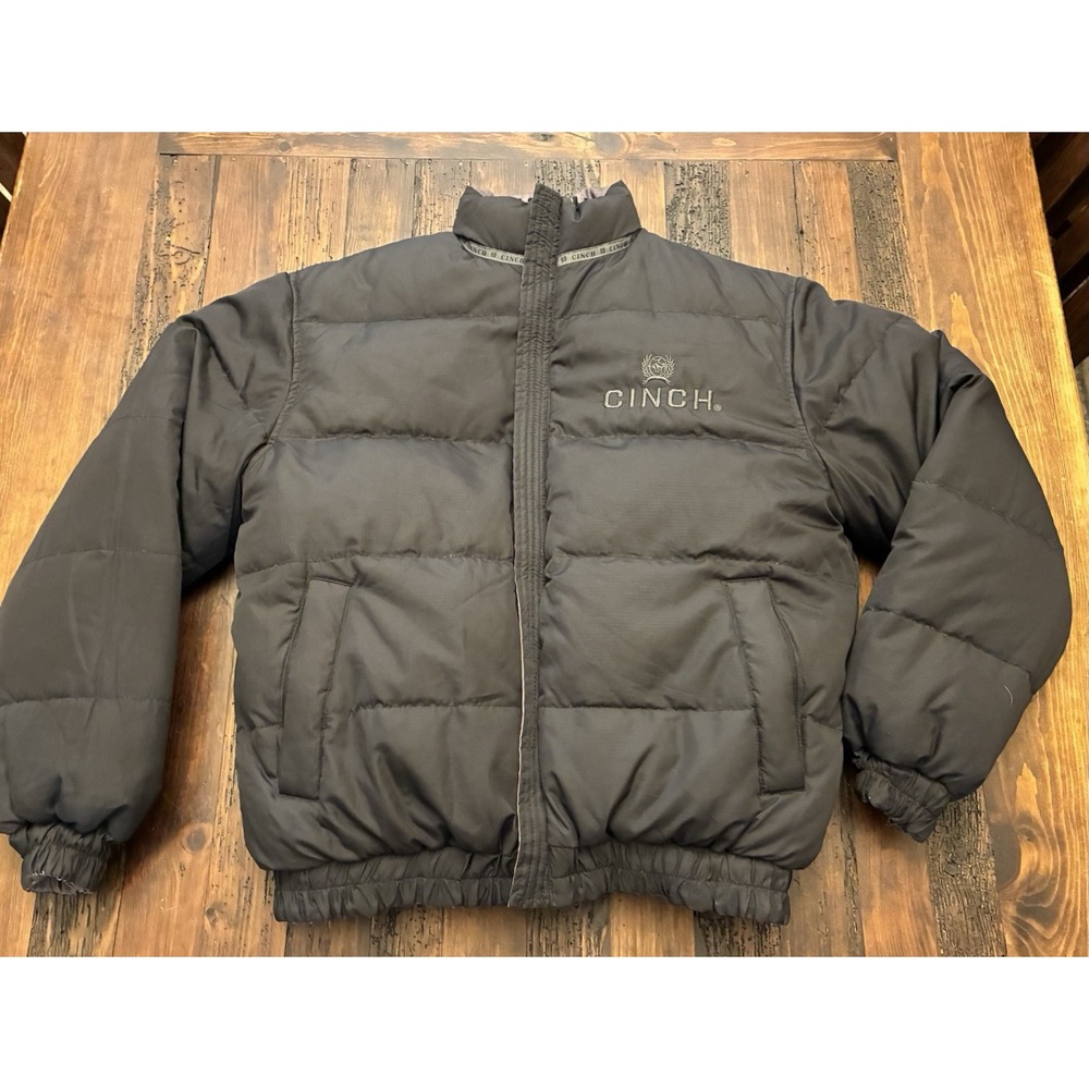Cinch Men's Reversible Puffer Jacket  Black Gray Western Cowboy Oitdoor Luxury